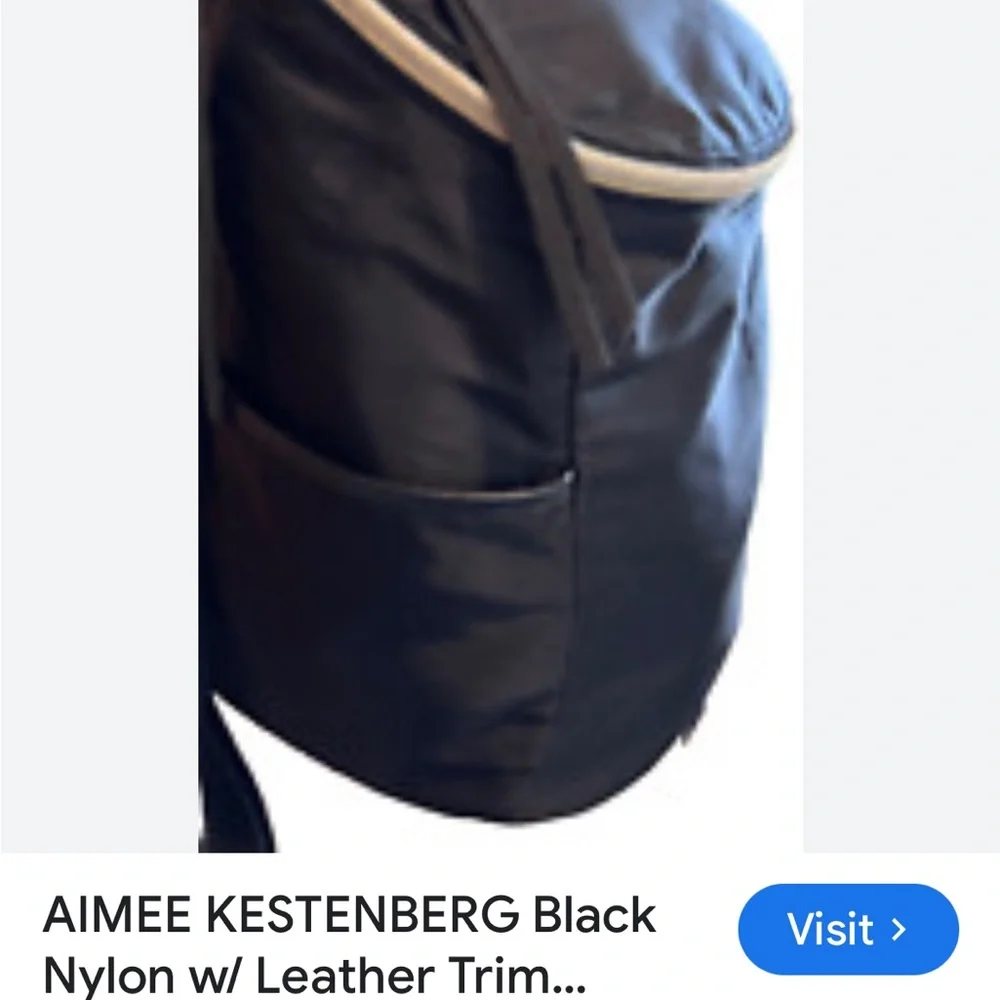 Aimee Kestenberg Black‎ Nylon Backpack with Gold Accents